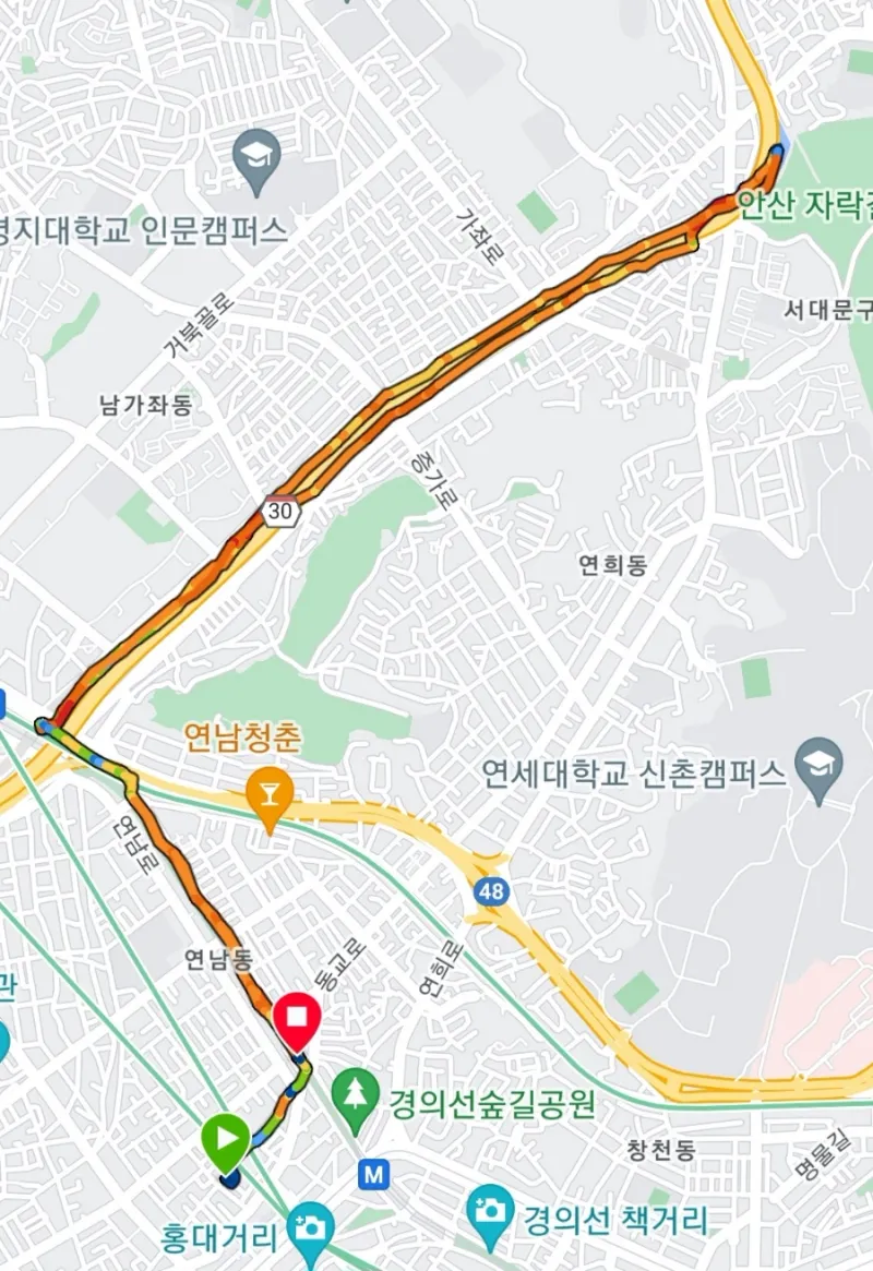 홍대 - 연트럴파크 - 홍제천 시티런